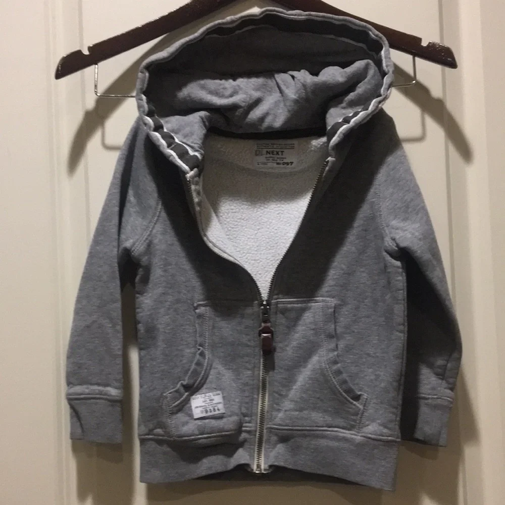 Next kid’s Zip Up Hoodie Sweatshirt long sleeves unisex size 4 years